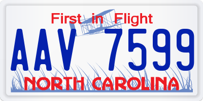 NC license plate AAV7599