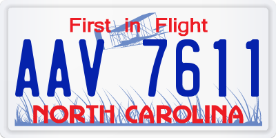NC license plate AAV7611
