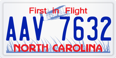 NC license plate AAV7632
