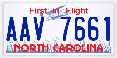 NC license plate AAV7661
