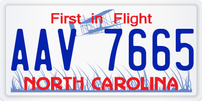 NC license plate AAV7665