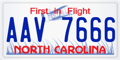 NC license plate AAV7666