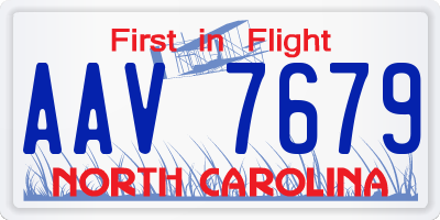 NC license plate AAV7679