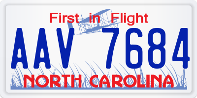 NC license plate AAV7684