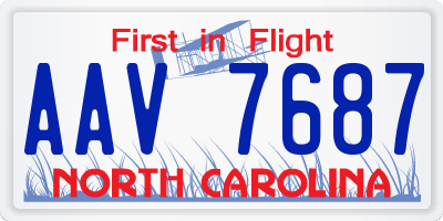 NC license plate AAV7687