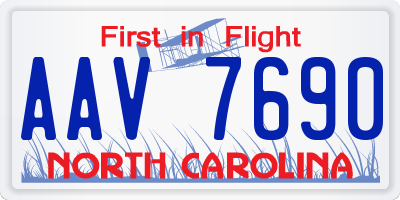 NC license plate AAV7690
