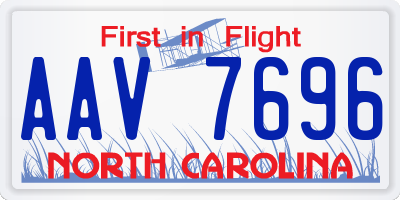NC license plate AAV7696