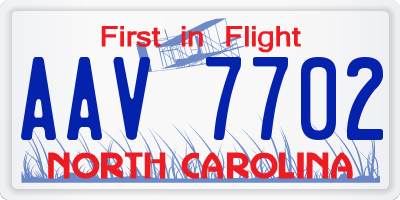 NC license plate AAV7702