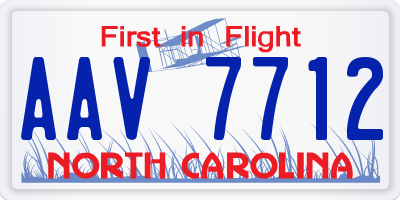 NC license plate AAV7712