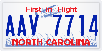 NC license plate AAV7714