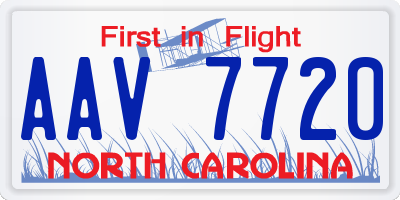 NC license plate AAV7720