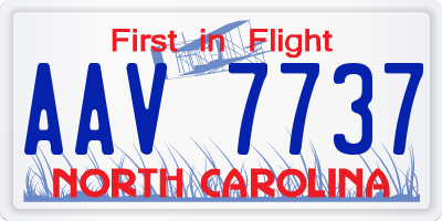 NC license plate AAV7737