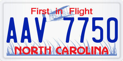 NC license plate AAV7750