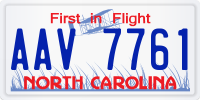 NC license plate AAV7761