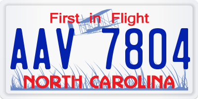 NC license plate AAV7804