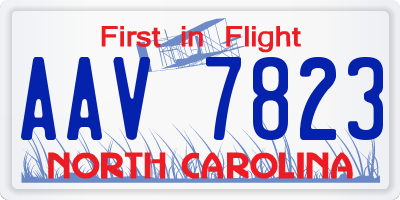 NC license plate AAV7823