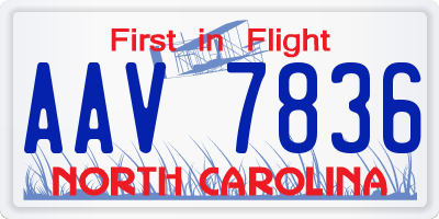 NC license plate AAV7836