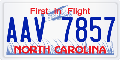 NC license plate AAV7857