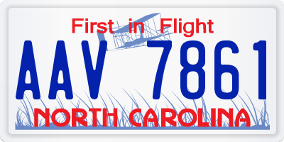 NC license plate AAV7861