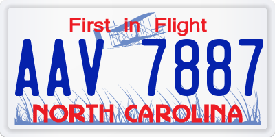 NC license plate AAV7887