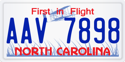 NC license plate AAV7898
