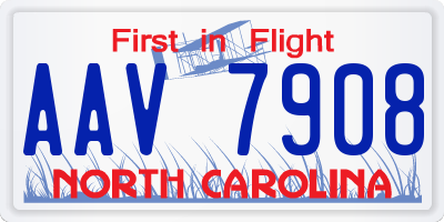 NC license plate AAV7908