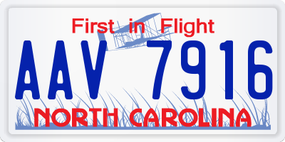 NC license plate AAV7916