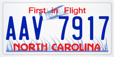 NC license plate AAV7917