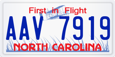 NC license plate AAV7919