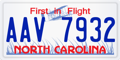 NC license plate AAV7932
