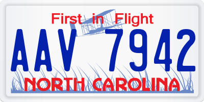 NC license plate AAV7942