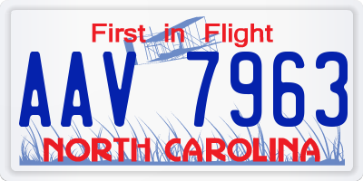 NC license plate AAV7963