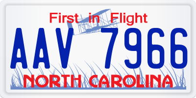 NC license plate AAV7966