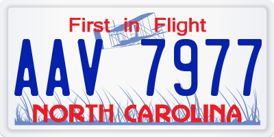 NC license plate AAV7977