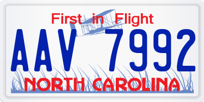 NC license plate AAV7992