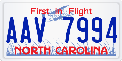 NC license plate AAV7994