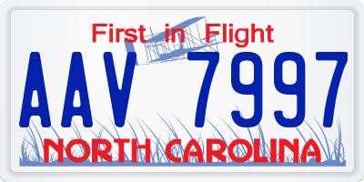 NC license plate AAV7997