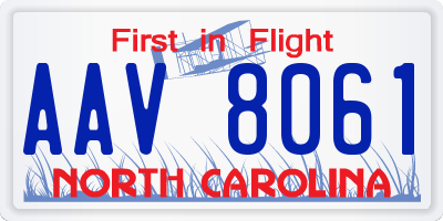 NC license plate AAV8061