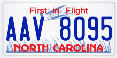 NC license plate AAV8095