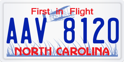 NC license plate AAV8120