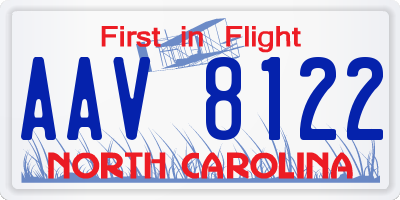 NC license plate AAV8122