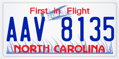 NC license plate AAV8135