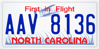 NC license plate AAV8136