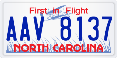 NC license plate AAV8137