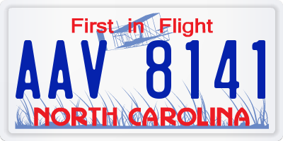 NC license plate AAV8141