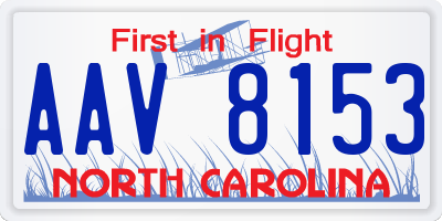 NC license plate AAV8153