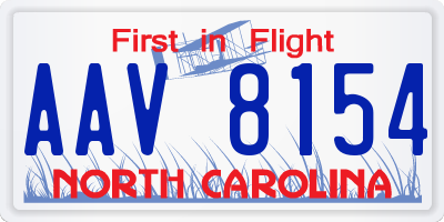 NC license plate AAV8154
