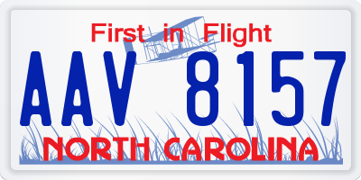 NC license plate AAV8157
