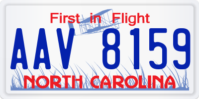NC license plate AAV8159