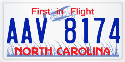 NC license plate AAV8174